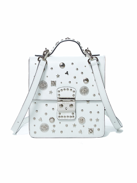 The Hollywood Leather Purse Backpack White