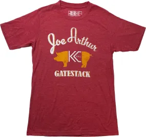 Three KC Clothing Co Joe Arthur Gatestack Pig Tee - Red/Yellow