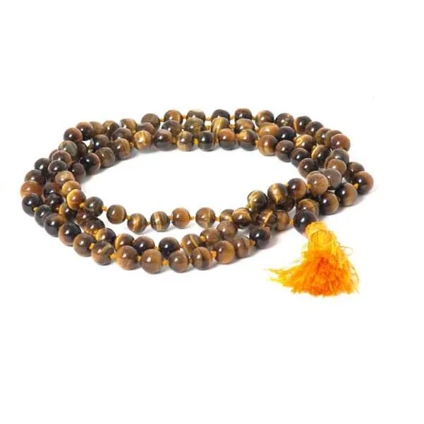 Tiger Eye 108 Mala Beads with Tassel