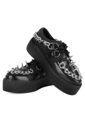 T.U.K. - Viva High Sole Creep Black Spike N Chain - Girl Shoes