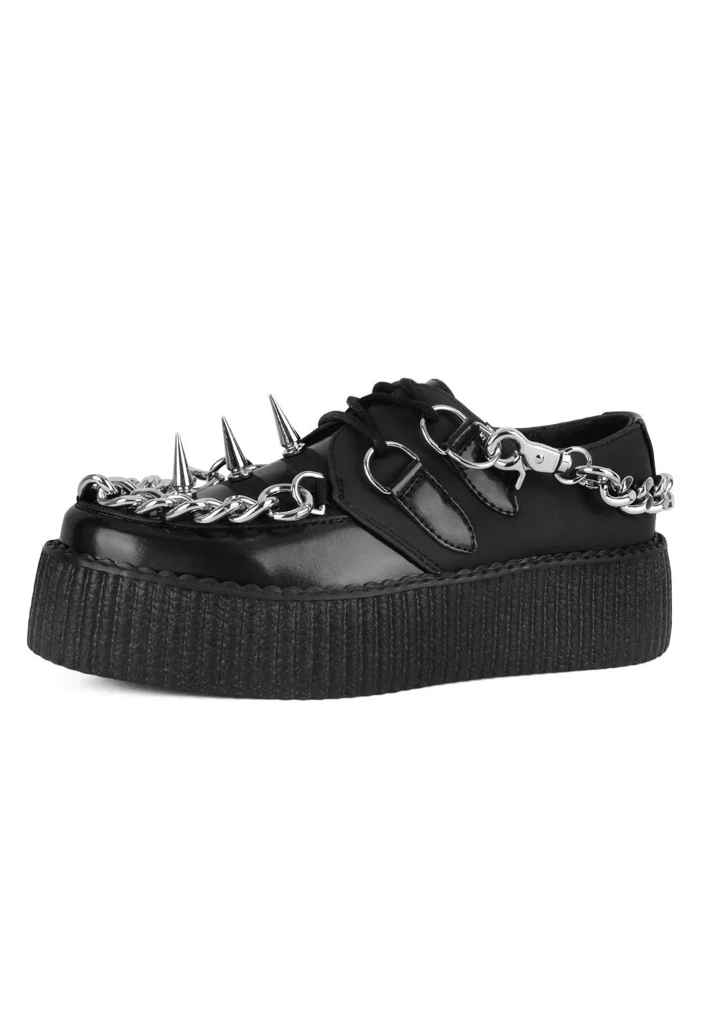 T.U.K. - Viva High Sole Creep Black Spike N Chain - Girl Shoes