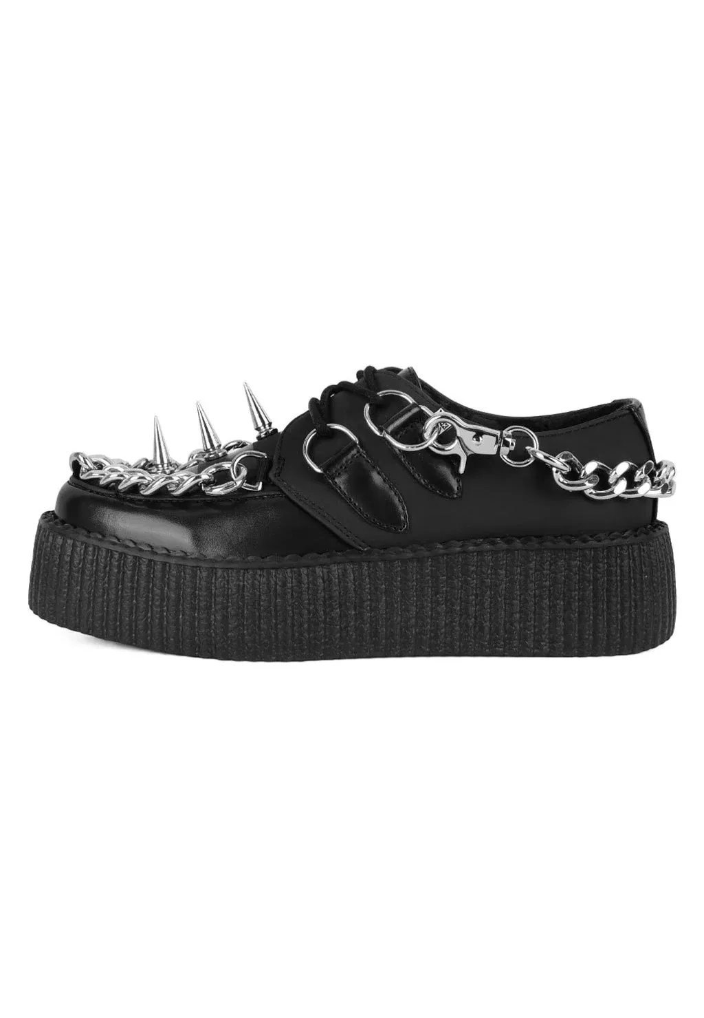 T.U.K. - Viva High Sole Creep Black Spike N Chain - Girl Shoes