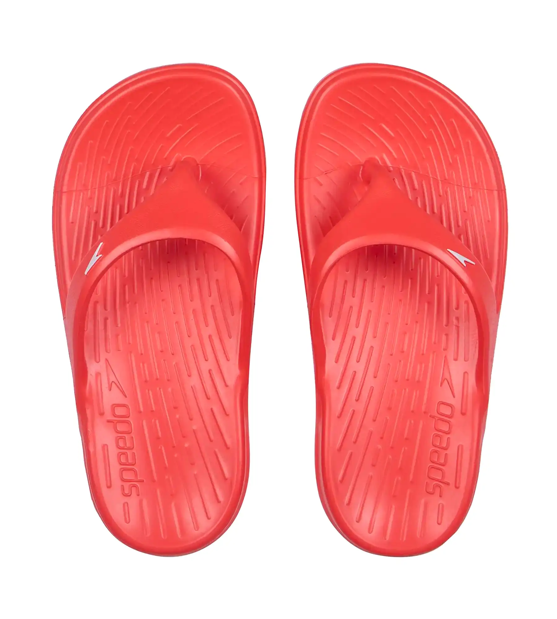 Unisex Junior's Single Colour Flip Flops - Lava Red & White