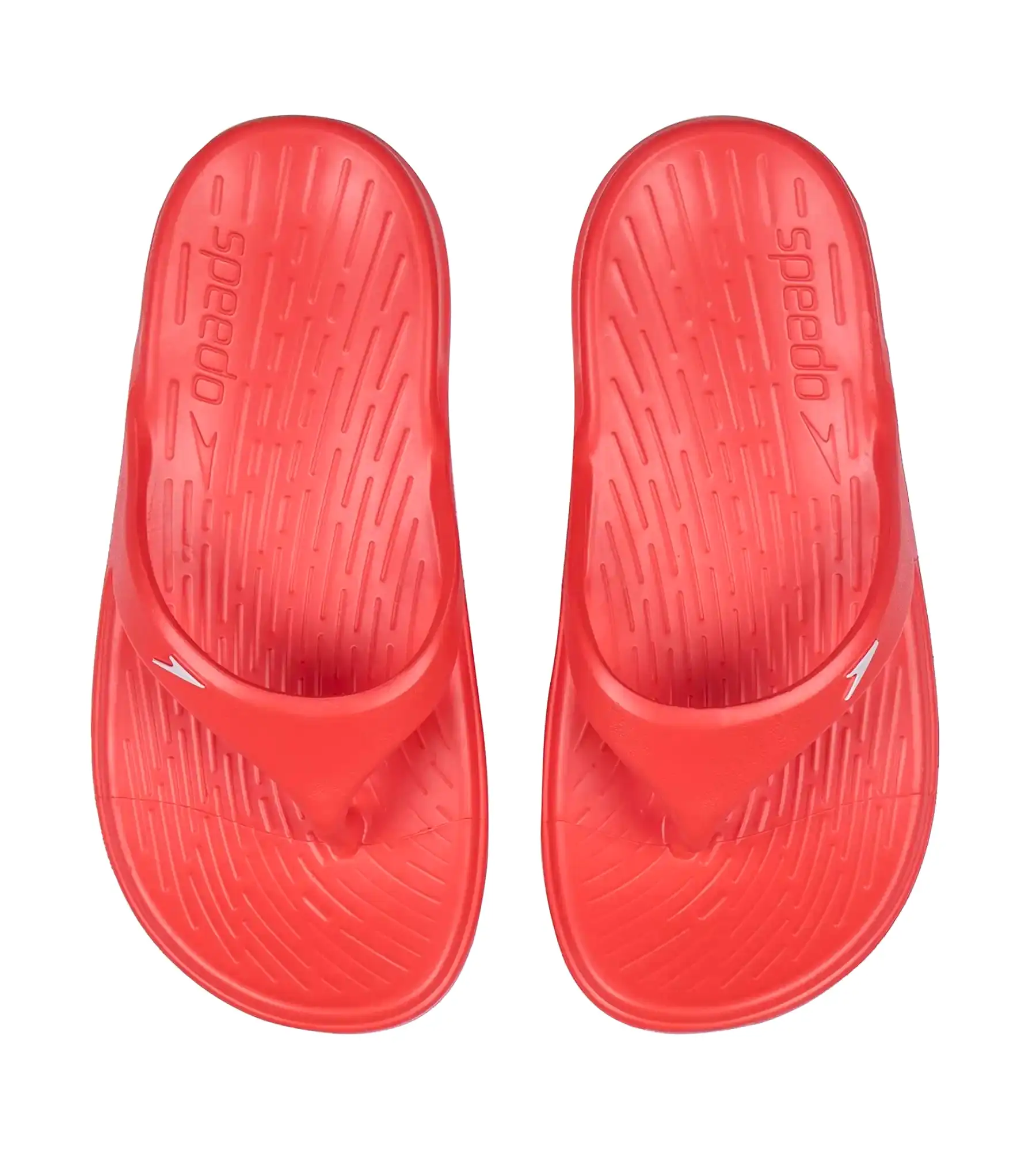 Unisex Junior's Single Colour Flip Flops - Lava Red & White