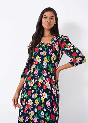 V Neck Printed Dress by Crew Clothing Company | Look Again