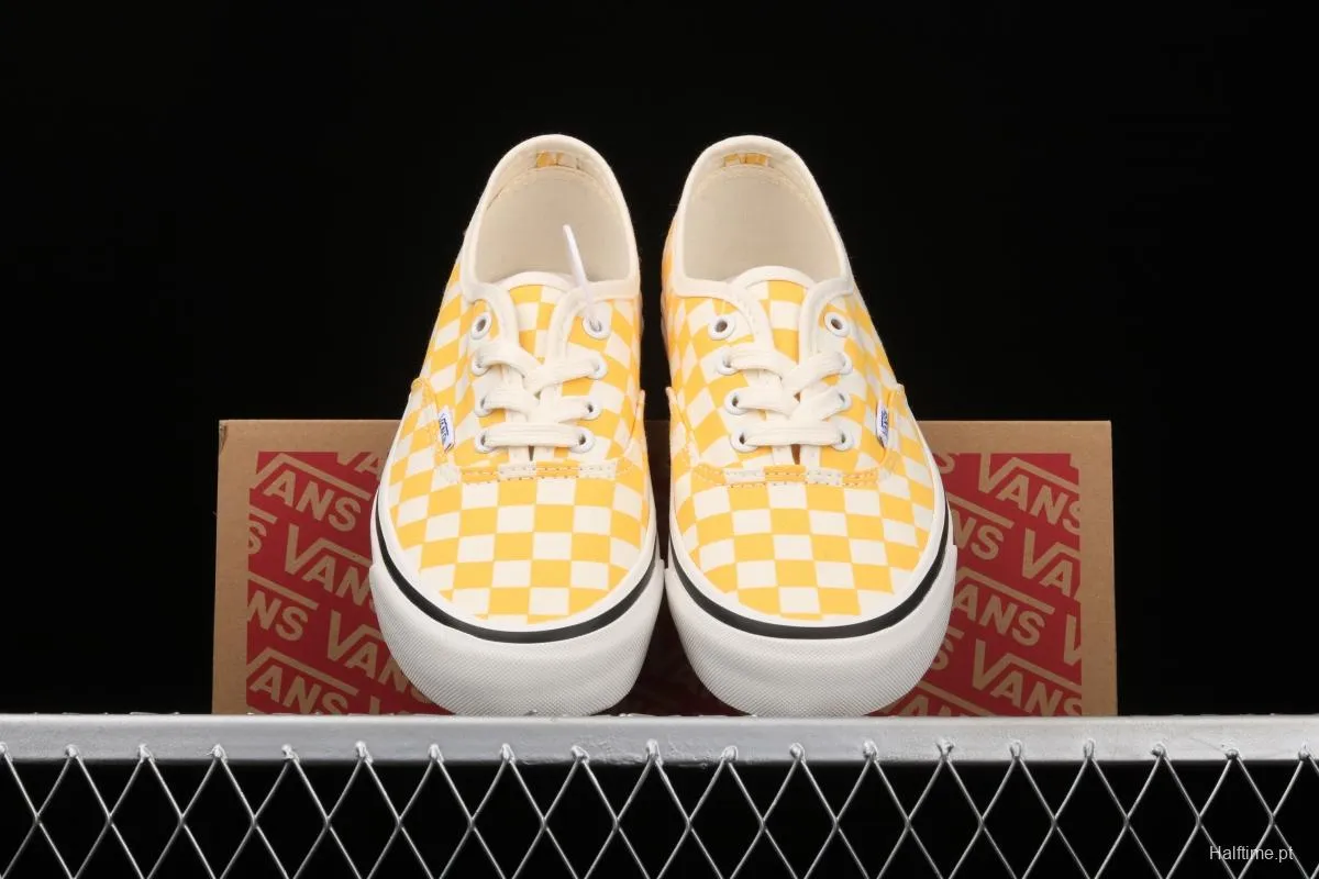 Vans Authentic classic Anna Heim orange checkerboard 4-hole low-edge high-end vulcanized skateboard shoes VN0A54F241P