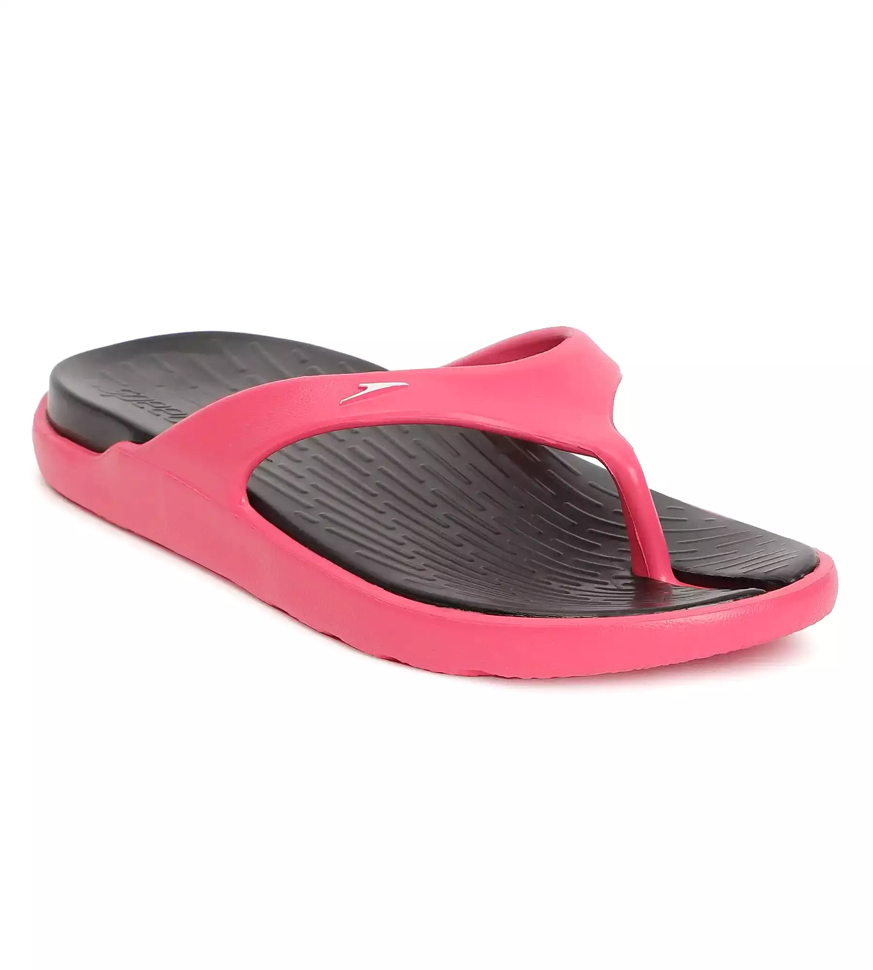 Women's Dual Colour Flip Flops - Black & Raspberry Fill