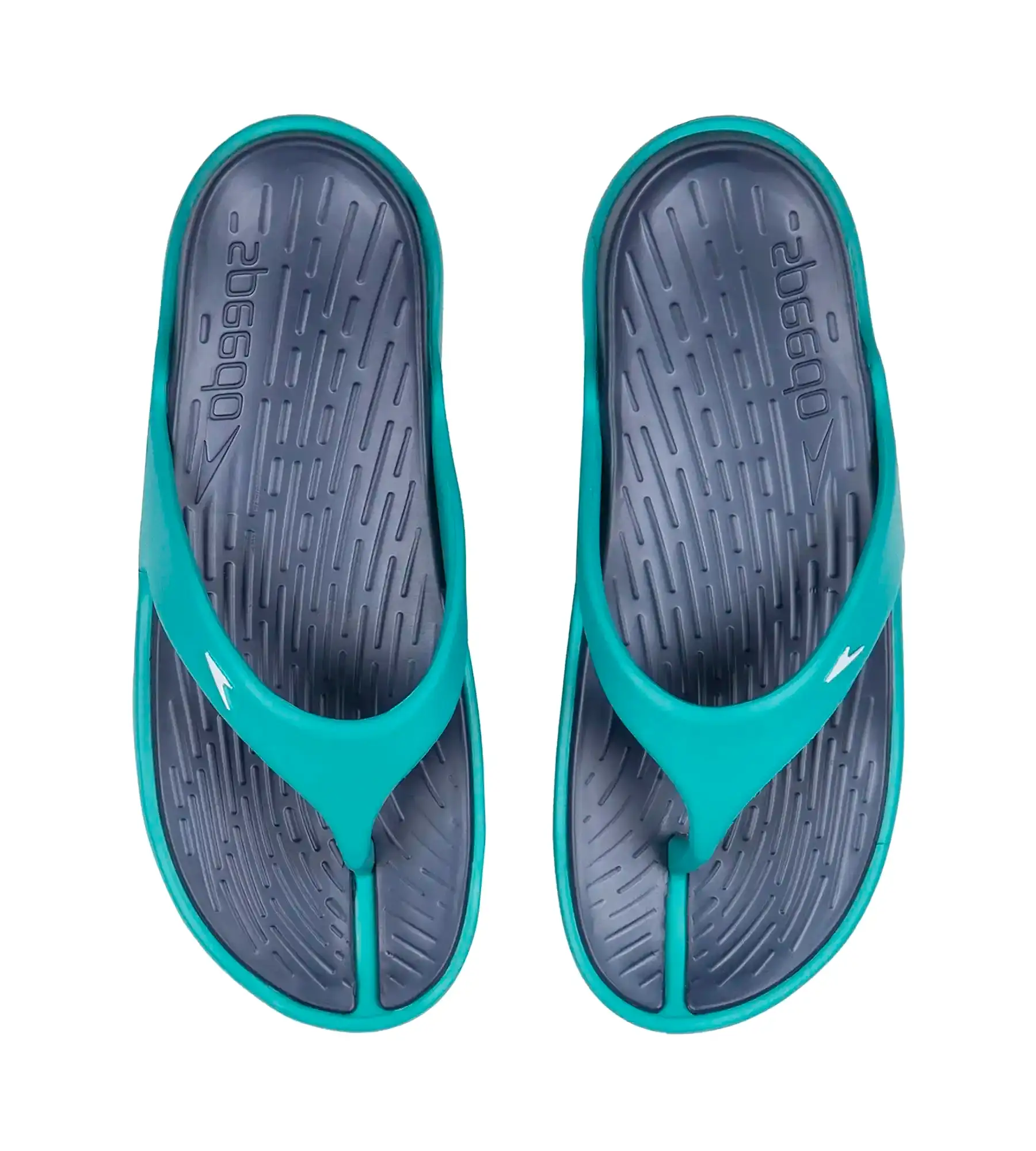 Women's Dual Colour Flip Flops - Navy & Jade