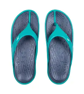 Women's Dual Colour Flip Flops - Navy & Jade