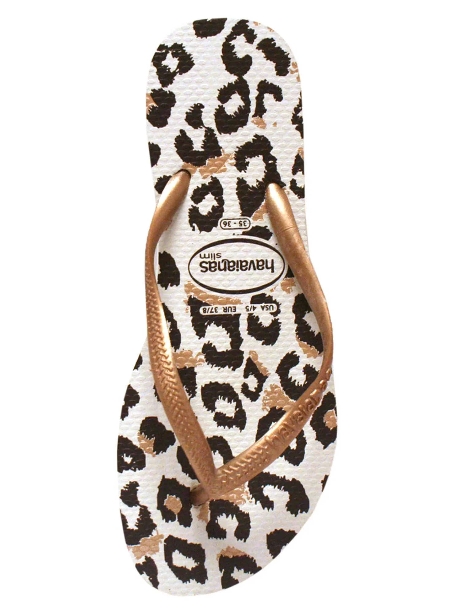 Women's Havaianas Beige Brown & Tan Slim Animals Flip Flops