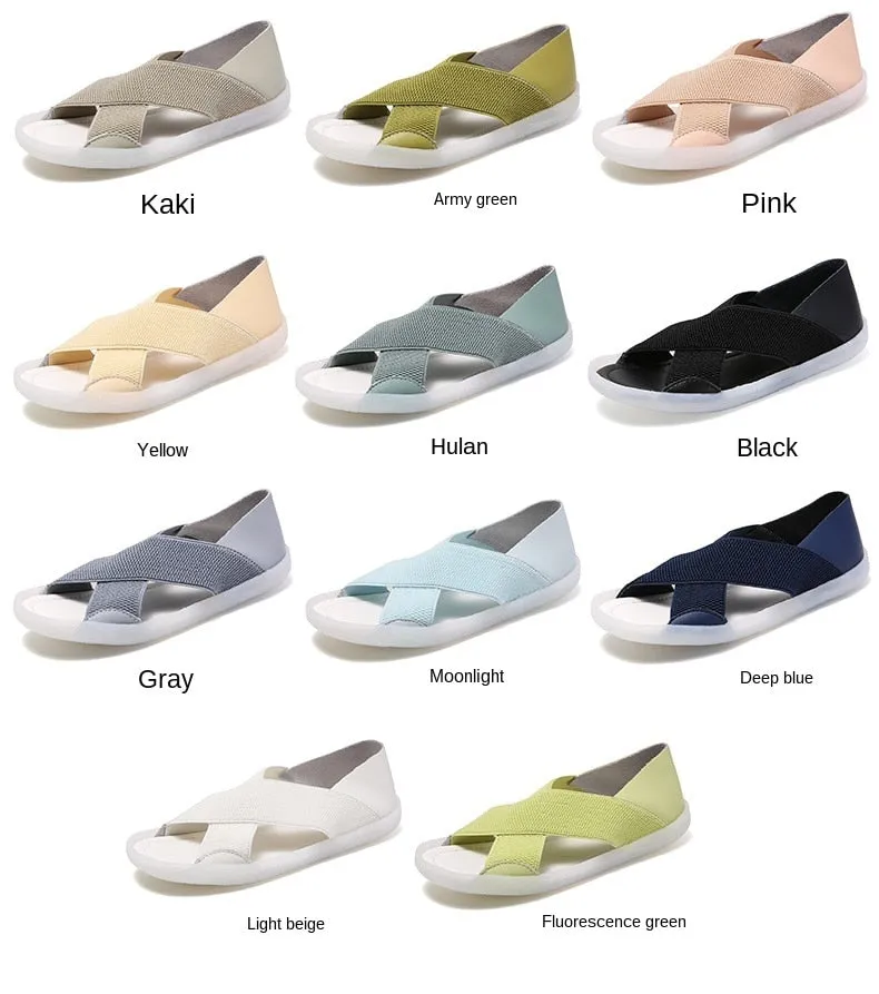 Women's Summer Elastic Stretch Breathable Slip-on Slides Sandals